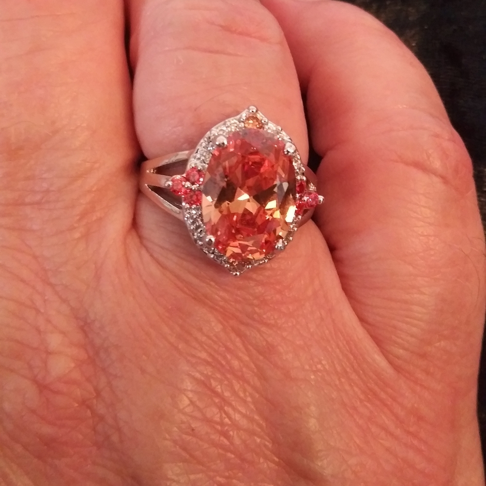 Padparadscha sapphire ring